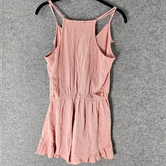 Pink Summer Ruffle Shorts Romper Small Adjustable Straps Coquette New - Picture 2 of 6